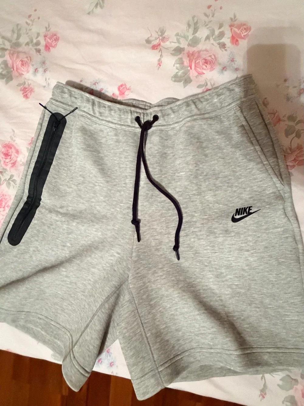 Nike Tech Men’s Grey Fleece Drawstring Shorts